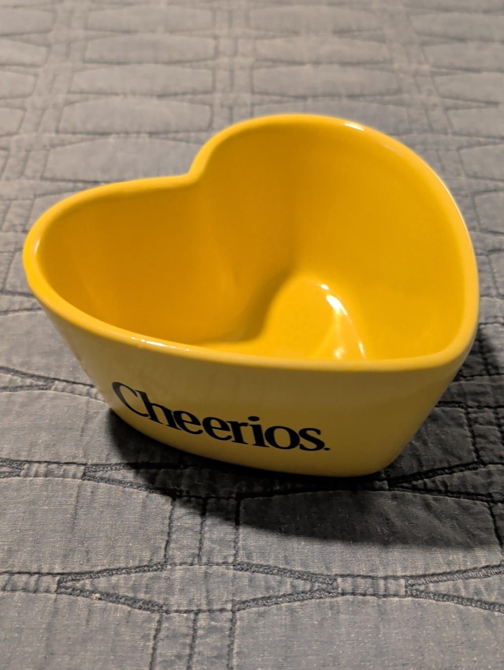 Heart-Shaped Yellow Ceramic Bowl